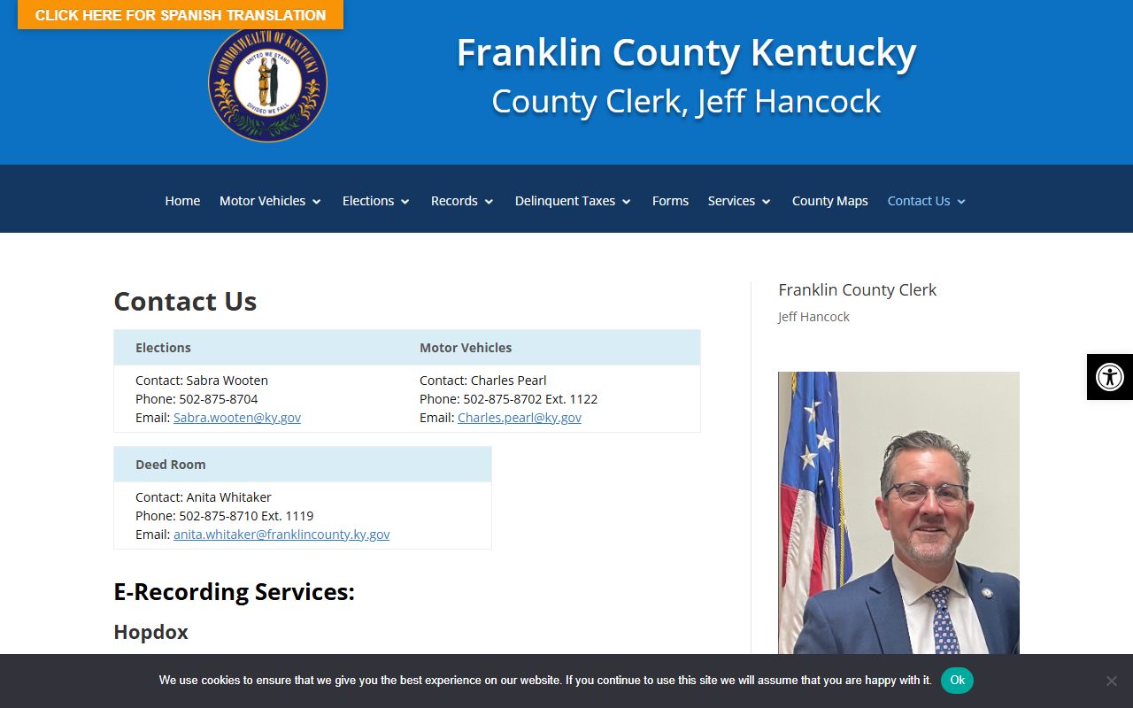 Franklin County Circuit Court Clerk records and County Clerk contact distinction