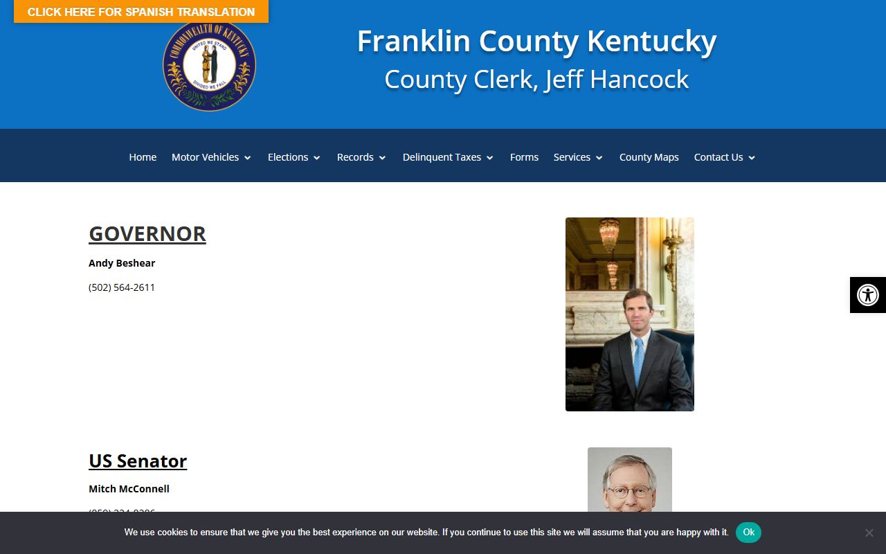 Franklin County Circuit Court Clerk official directory listing
