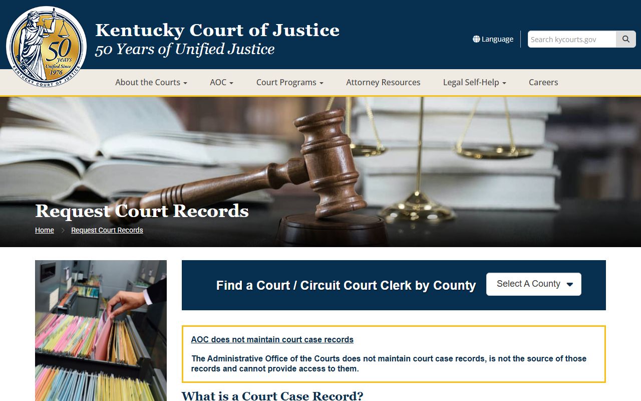 Franklin County court records request guidance