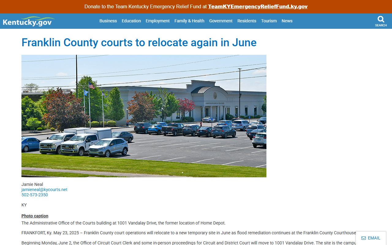 Franklin County court records court relocation notice