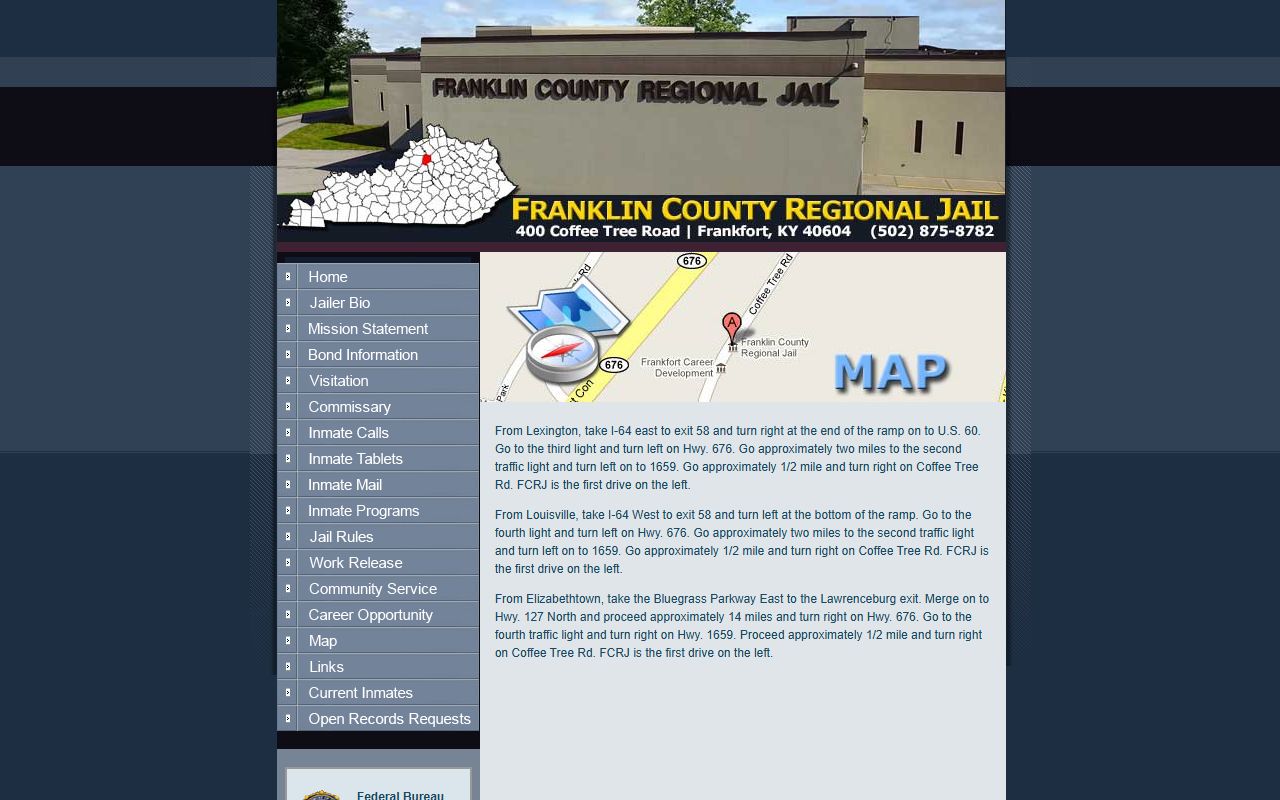 Franklin County inmate records jail directions source
